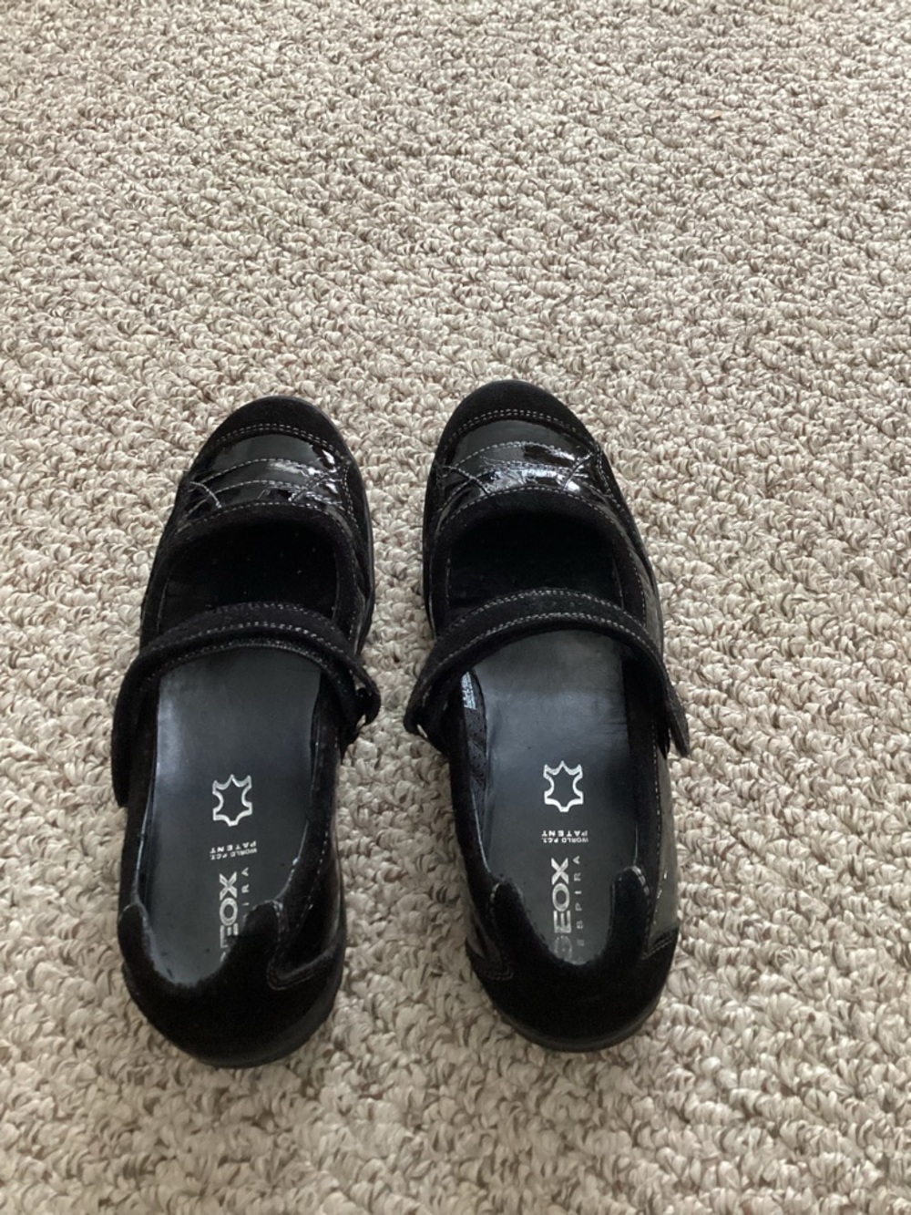 Geox Black Patent Girls Mary Jane Shoes Youth 5 EUR 37 Ladies 7 equiv